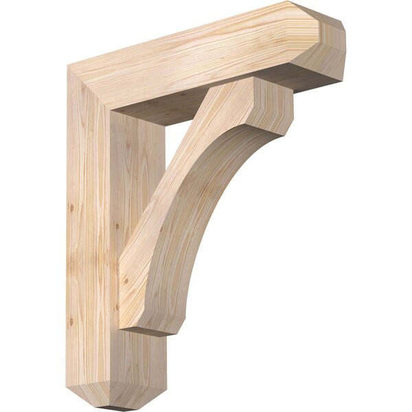 Ekena Millwork Legacy Craftsman Smooth Bracket w/ Offset Brace, Douglas Fir, 7 1/2"W x 28"D x 32"H BKT0806X28X32LEC04SDF - main